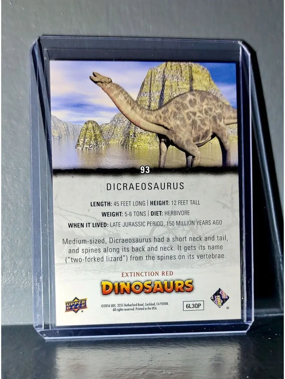 2015 Upper Deck Dinosaurs Dicraeosaurus Extinction Red Parallel #93 Card